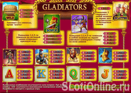 игровой автомат gladiators
