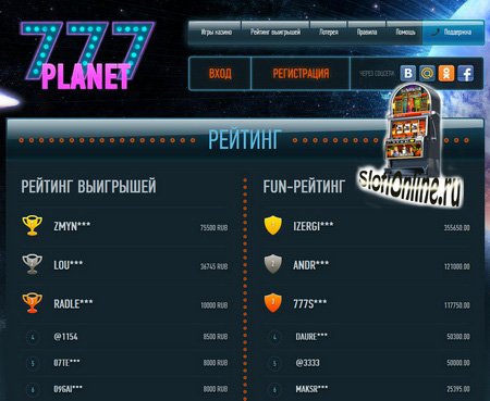 участвовать в рейтинге казино 777 Planet
